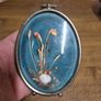 Vinrage Dried Flowers in Oval Glass Frame Image 3