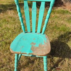 Antique Victorian solid wooden country kitchen chair