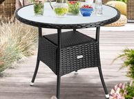 main image for ad 80cm Garden round dining table with Frosted Glass Dining Table Top