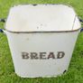 Vintage Prince & Wares White Enamel Porcelain Bread Metal Tin Box Image 5