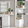 Vanity Desk with Power Outlet, 9 Drawers Makeup Vanity with Mirror and 12 LED Lights, 3 Lighting Modes, Glass Top Vanity Set, Fold-up Panel, Dressing Table for Bedroom, White Image 6