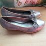 Silver Leather Tamaris slip on wedge shoes Eu 41 size 7 Image 4