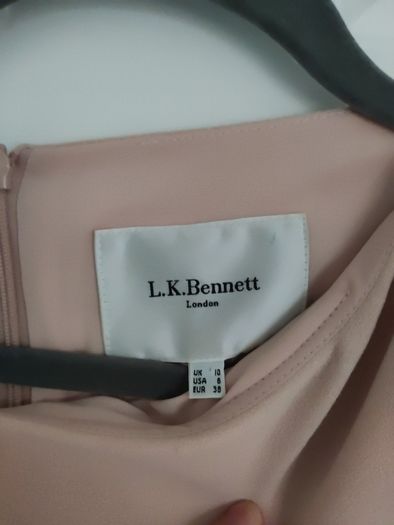 L.K. Bennett London Powder Pink Fitted Midi Dress