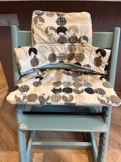 Tripp Trapp High Chair with matching baby set and fabrics