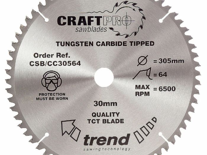 Trend CSB/CC30564 CraftPro Saw Blade for Mitre & Table Saws 305 x 30mm x 64T