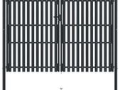 Double Door Fence Gate Steel 306x250 cm Anthracite