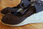 Size 5 Brown Wedge Espidrilles