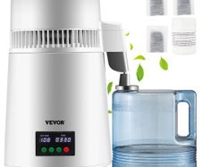 4L Water Distiller 1L/H Distilled Water Maker Timing & Temp Display White