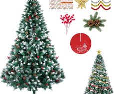 Artificial Christmas Tree, 6FT Holiday Xmas Tree 1400 Branch Tips,