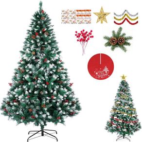 Artificial Christmas Tree, 6FT Holiday Xmas Tree 1400 Branch Tips,