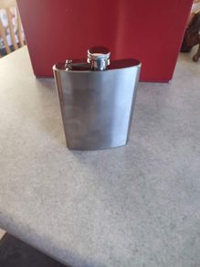 8 Oz. Stainless Steel Hip Flask Chrome Camping Hiking