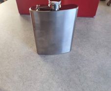 8 Oz. Stainless Steel Hip Flask Chrome Camping Hiking