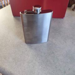 8 Oz. Stainless Steel Hip Flask Chrome Camping Hiking
