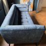 Navy 3 Person Velvet Sofa (Harvey Norman) Image 4