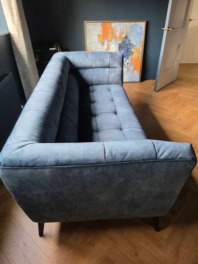 Navy 3 Person Velvet Sofa (Harvey Norman)