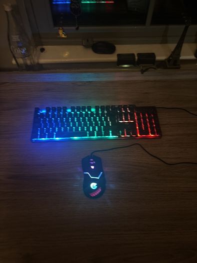 Wired light-up gaming keyboard and mouse