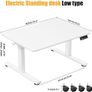 Electric Standing Desk 80x60 cm Low Height 48-75 cm, Height Adjustable Desk with Wheels & Hooks, Stand Up Desk with Memory Handset for Home Office, White Image 2