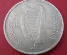 Ireland Harp 1930 Florin in Extremely Fine condition