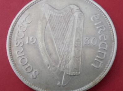 Ireland Harp 1930 Florin in Extremely Fine condition