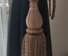 4 Extra Large Heavy Luxury Beaded Gold Curtain Tassel Tiebacks