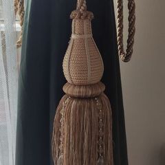 4 Extra Large Heavy Luxury Beaded Gold Curtain Tassel Tiebacks