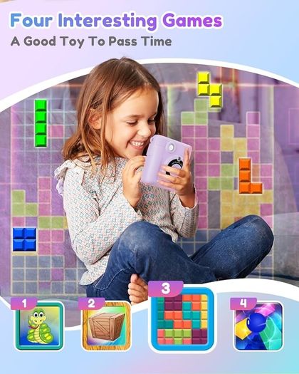 Camera For Girls Boys, Instant Camera For Kids With Print Photo Paper, 1080P Hd Digital Camera Toy, Birthday Gifts For 3 4 5 6 7 8 9 10 Years Old Girl, Video Recorder, 32Gb Sd Card
