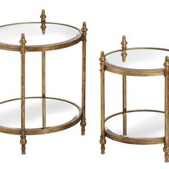 2 Round mirror table