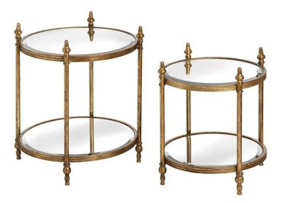 2 Round mirror table