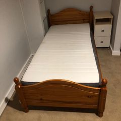 Single bed and mattress