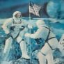 Vintage lenticular print, 1969 Apollo 11 moon landing Image 2