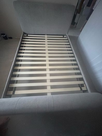5ft kingsize sleigh bedframe . Grey fabric. Ez living bed