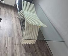 7ft glass table