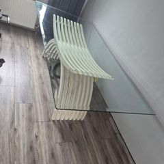 7ft glass table