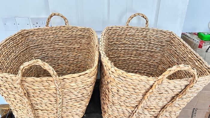Whicker storage baskets x 2