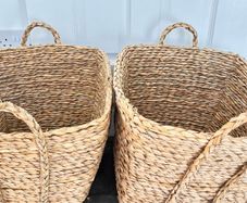 Whicker storage baskets x 2