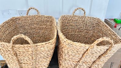 Whicker storage baskets x 2