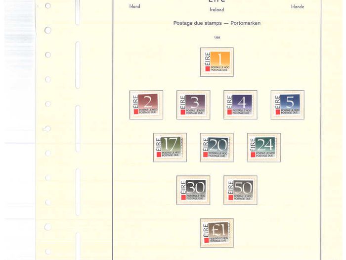 Collection. ireland 1985-1991 commemorative and definitive stamps on Lighthouse (Leuchtturm) pages 57-80 Mint Never Hinged (MNH). I note all commemorative stamps and definitive stamps including Irish Heritage & Treasures set.