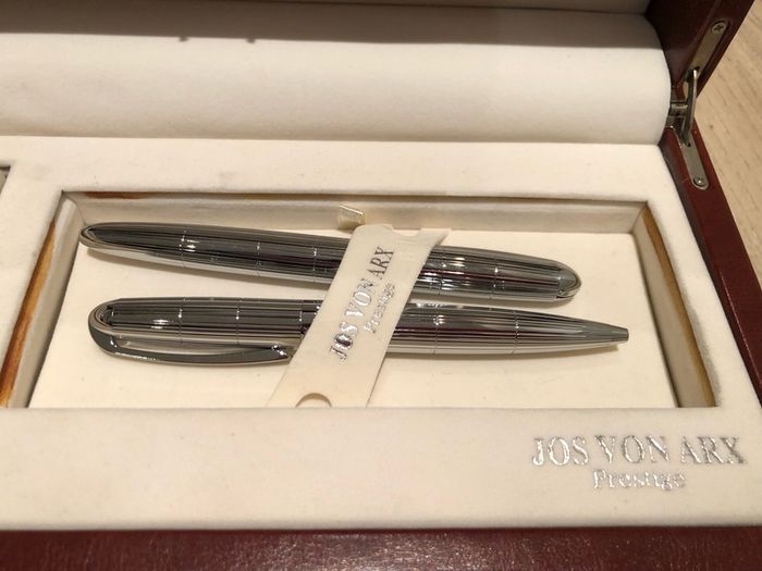 Jos Von Arx Gents Watch and Silver Plated Pen Set