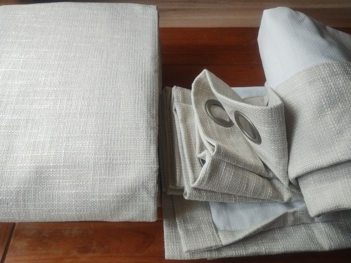 Blackout Eyelet curtains never used 132"x90"