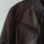 Mens Tan leather Echtes Leder biker style jacket size M heavy FREEPOST Image 9