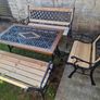 Garden table with 2 bench and 1 chair [ cast iron ] Image 2