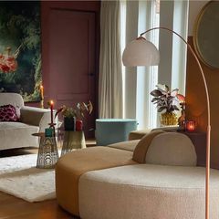 Floor Lamp Qazqa - Modern Arc Floor Lamp I Arc Floor Light Copper with White Shade - Arc Basic- - Modern - Suitable for LED E27 | 1 Light - Steel Arc lamp - Suitable for Living Room