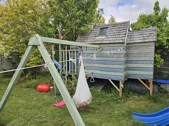 playhouse swing set slide
