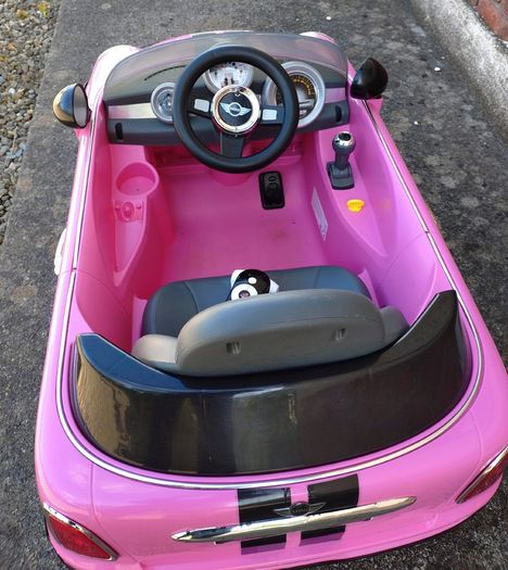 Kids Pink Electric Mini Cooper Car (used).