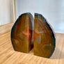 Set of Vintage Brown Agate Bookends Home Decor Image 3