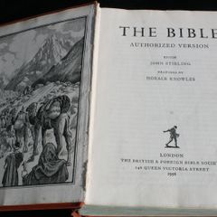Vintage 1956 THE BIBLE AUTHORIZED Version, Rare Illustrated Bible, Fourth Impression Hard Cover, British & Foreign Bible Society, London