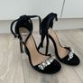 River Island Black Suede Crystal Heels Image 7