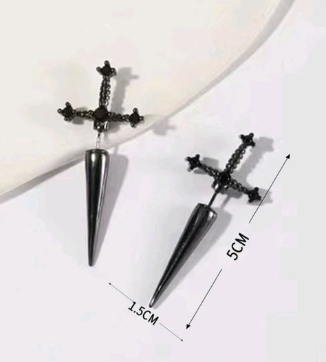 Rhinestone sword earrings