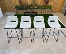 Set of 4 Kave Home Zahara Beige Bar Stools