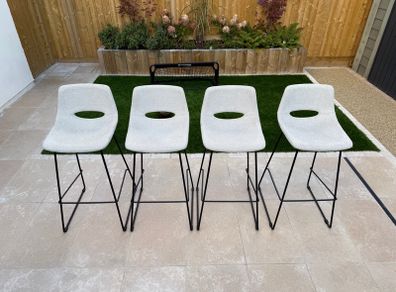 Set of 4 Kave Home Zahara Beige Bar Stools